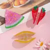 Pinzas para el Cabello de Frutas de Verano, Frescas y Creativas de Limón, Sandía, Fresa para Mujeres, Pasadores para Coletas Altas