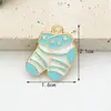 Colgantes de Joyería Esmaltada de Aleación Lindos Dibujos Animados Ropa de Bebé Biberón Pie de Bebé Accesorios para Pulsera Collar Colgante