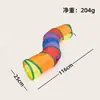 Túnel para Gatos com Varinha de Brincar, Brinquedo Túnel para Filhotes, Autodivertimento e Alívio do Estresse, Túnel Arco-Íris Consumidor de Energia