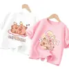 Camiseta de Manga Corta para Niña 2025 Nueva Niña Algodón Puro Capibala Tops Ropa de Verano Delgada Transpirable Holgada para Niños