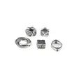 Anillo de pulsera de cordón con cuentas de plata Xizang de aleación, separadores de cordón, anillo de cuentas de cristal, cuentas sueltas, cuentas de hilo, accesorios de joyería DIY
