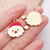 Mezcla 20 Colgante de Aleación Navideño con Goteo de Aceite Rojo de Papá Noel Reno Copo de Nieve DIY Pulsera Accesorios de Joyería