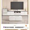 Móvel de TV de Madeira Maciça Minimalista Moderno Sala de Estar Casa Apartamento Pequeno Luxo Leve Mesa de Centro de Ardósia de Chão Combinação de Móvel de TV