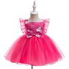Vestido de cosplay para niños, estilo europeo y americano, de princesa, con estampado de calabaza de Halloween y dibujos animados, para fiesta