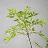 Planta artificial verde Nandina, rama de árbol para sala de estar, flores artificiales, arreglo floral, adornos decorativos, decoración interior de lujo ligero