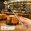 Cuchara Elegante de Acero Inoxidable 304 con Patrón de Tela de Mango Largo, Cuchara Mezcladora y Tenedor con Patrón de Diamante, Cuchara para Postre y Té con Leche, Cuchara Mezcladora para Cócteles Transfronteriza