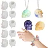 Poppy DIY Resina Espelho Crânio Pingente Pulseira Acessórios Halloween Vela Molde de Silicone