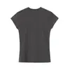 ¡Pedido de Comercio Exterior Transfronterizo! 2026 Nueva Camiseta Top Estampada de Manga Corta Ajustada con Cuello Redondo 4174012 Gris Marrón