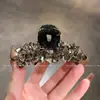 Pinza para el cabello de garra de cristal de lujo ligero de estilo nuevo coreano y japonés de tamaño mediano para mujer, pinza de tiburón para cabello fino, pasador para peinados semi-recogidos