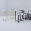 Portarrollos de papel de hierro forjado de tres puertas, servilletero de metal de hierro forjado de pie, clip para papel para cafeterías y hoteles, organizador de mesa
