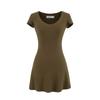Vestido Curto de Verão para Mulheres, Justo ao Corpo, que Valoriza o Quadril, Mangas Curtas, Cintura Marcada, Doce e Picante, Estilo Irmã Real, Saia Curta de Pura Luxúria