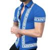 Cárdigan de verano europeo y americano 2024 para hombre, popular transfronterizo, estampado, corte ajustado, camisa casual de manga corta para hombre