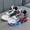 Sapatos de Bebê Respiráveis para Crianças Primavera/Verão 2026 Desenho Animado Crianças Tênis do Papai Iluminados Desenho Animado Meninos Meninas Tênis Esportivos