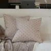 Cojín decorativo estilo nórdico para sofá, funda de almohada de lino con tejido cruzado, ambiente otoñal, diseño con puntada en el borde, simple y fácil de combinar, soporte lumbar