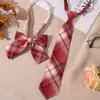 Gravata JK Xadrez Vermelho Decoração de Formatura Feminina Estilo Estudante Universitário Gravata Borboleta Infantil Grátis Camisa Camisa