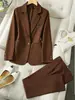 En Stock 2026 Nuevo Conjunto de Traje para Mujer para el Trabajo, Moderno Casual Estilo Europeo y Americano, Chaqueta y Pantalones de Dos Piezas de Corte Entallado