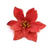 Accesorios de Navidad Flores para árbol de Navidad Decoraciones navideñas Polvo dorado Flores de Navidad Accesorios para corona de árbol de Navidad 6 flores por paquete