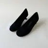 ¡Diseño de Nicho! Zapatos de Abuela Retro Verdes de Punta Redonda con Tacón de Aguja y Boca Baja, Zapatos Pequeños de Piel, Zapatos de Vestir