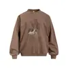 Sudadera con capucha de cuello redondo lavada con letras vintage americana, informal, holgada, para primavera y otoño, para hombre, punk, callejera, moderna, ropa deportiva