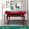 Novo estilo chinês curvo perna mesa flor olmo clássico curvo pé almofada mesa mesa de entrada de madeira maciça contra parede mesa de olmo velho