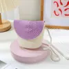 Bolsa de Palha para Férias de Verão na Praia Bolsa Colorida Tecida 2025 Nova Bolsa de Palha Boêmia Bolsa Pequena Transversal Feminina