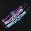 Moda Europeia e Americana Retrô Flecha do Cupido Amor Pérola Pulseira Multicor Tecida à Mão Pulseira Símbolo do Infinito Feminina
