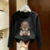 Camiseta de Manga Longa para Meninos 2026 Nova Chegada da Primavera Estilo Coreano Infantil Fina Desenho Animado Algodão Puro Top Camada Base Roupa de Primavera