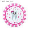 Dientes Rosas Cumpleaños Infantil Desechables Suministros para Fiesta Charola de Papel Servilleta Caja de Flor de Arroz Mantel Globo Triangular Sombrero