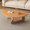 Mesa de Centro Nueva de Madera Maciza, Simple y Moderna, Adecuada para Apartamentos Pequeños, Lujo Ligero, Estilo Nórdico y Japonés, Mesa de Té de Forma Irregular para Uso Doméstico en la Sala de Estar