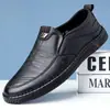 Artículo Caliente LiquidaciónZapatos Casuales de Cuero Genuino para Hombre Primavera y Otoño Suela Suave Transpirables Zapatos sin Cordones Versátiles de Moda para Hombre