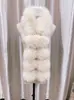 Novo Cachecol de Pelo Sintético de Raposa com Fecho Magnético, Xale Versátil com PomPom de Pelo para Outono e Inverno, Cachecol Longo de Pelúcia Dupla Face