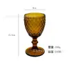 Atacado Transfronteiriço Estilo Europeu Vidro de Vinho Tinto Embossado Taça de Vitral Copo de Bebida Copo Espesso para Suco e Leite Casamento