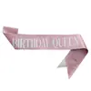 Decoração de Aniversário Cebolinha Tecido Rosa Estampagem a Quente TIRA DE OMBRO RAINHA DO ANIVERSÁRIO TIRA DE OMBRO PARA FESTA DE ANIVERSÁRIO TIRA DE ETIQUETA