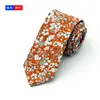Corbata estrecha pequeña de algodón estampada para hombre Moda casual europea y americana Cuello Novio Padrino Fabricante Personalidad 6 cm