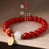 Pulsera de cinabrio rojo fidelidad para mujer NAFU cuentas de la suerte pulsera regalo año de nacimiento para mujer estilo retro joyería año del Tigre
