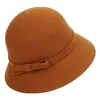 Rongmei 2026 Nuevo Sombrero Clásico Hepburn Transfronterizo con Ala Curva, Sombrero de Mezcla de Seda y Lana, Elegante Sombrero de Estilo Francés