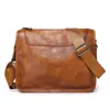 Bolsa Masculina Couro Crazy Horse Artesanal Bolsa Transversal Couro Genuíno Retrô Couro de Vaca Bolsa Transversal Masculina Grande Capacidade Ombro Único Masculino Atacado