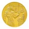 Medallón de metal egipcio en el dios de la muerte Anubis de cabeza de perro único moneda de oro colección de cultura moneda de escritorio juego