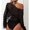 Nuevo Cubre-traje de Malla Europeo y Americano Protección Solar Ropa de Playa Traje de Baño Amazon Bikini Sexy de Manga Larga Conjunto de Tres Piezas para Mujer