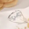 Anillo de Lazo Plata Pura 999 Estilo Japonés y Coreano Dulce y Fresco Estilo Ins Anillo de Cola Completamente de Plata de Lujo Ligero Sensación de Gama Alta para Mujeres
