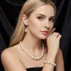 Brincos Irregulares de Pérola Barroca Exquisitos e Elegantes em Estilo Francês, Colar Irregular Estiloso e Moderno para o Dia a Dia em Estilo Coreano