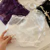 Niebla Sombra de Flor ~ Bragas de Encaje Sexy de Cintura Media-Alta para Mujer Pura Pasión Morado Transpirables Algodón Cubre Cadera Briefs para Mujer