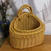 Cesta Colgante de Pared de Mimbre Sintético, Cesta Tejida de Mimbre, Cesta de Mimbre Tejido de Plástico, Cesta de Almacenamiento para Cebolla, Jengibre, Ajo en la Cocina, Cesta Colgante para Utensilios de Cocina, Cesta de Mimbre