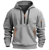 Sudadera con capucha para hombre de primavera y otoño transfronteriza, con cremallera, multibolsillos, tipo jersey, chaqueta deportiva casual para hombre