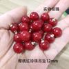 Pingente Pérola Vermelho Cereja Contas Redondas Pingente de Contas Vermelhas Joias Artesanais DIY Grampo de Cabelo Brincos Colar Pulseira Antigos