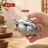 HYL01 Bule Estampado Padrão Lótus Cabo de Isqueiro Alça de Panela Metal Prova de Vento Inflável Chama Vermelha Isqueiro Atacado
