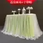 Mantel y Falda de Gasa para Mesa de Firma de Boda, Decoración de Mesa de Postres con Cortinas de Gasa, Accesorios para Escena de Compromiso y Cumpleaños
