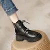 Botas Martin femininas de sola grossa com salto oculto, novas, com cadarço, tornozeleiras estilo britânico, zíper traseiro, forradas com fleece, fivela de bloqueio, botas populares e quentes online