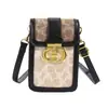 Bolso de mujer de alta gama 2026 nuevo estampado vintage mini bolso para teléfono, bolso de hombro vertical color-blocking, bolso cruzado