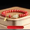 Nuevo Pulsera de Cinabrio de Alta Fidelidad Pulsera de Calabaza de Jade Natural para Mujeres Navideño Regalo Festivo